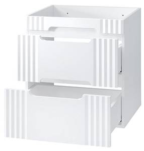 Armoire sous lavabos FIJI CUW60 2D Blanc - Bois manufacturé - Matière plastique - 60 x 62 x 46 cm