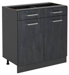 Küchenschrank mit Schublade R-Line 47484 Anthrazit - Schwarz