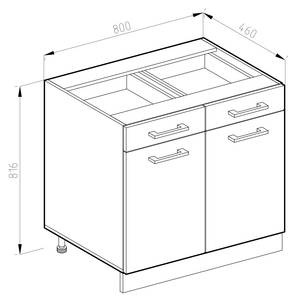 Meuble cuisine R-Line 37119 Anthracite brillant - Imitation chêne truffier de sonoma - Largeur : 80 cm