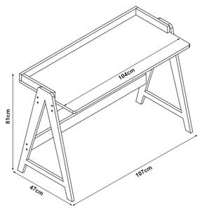 Schreibtisch Härryda Beige - Bambus - 107 x 81 x 47 cm