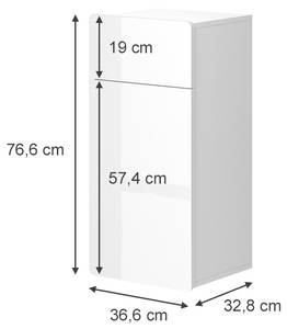 Midischrank Izan Weiß - Holzwerkstoff - 37 x 77 x 33 cm