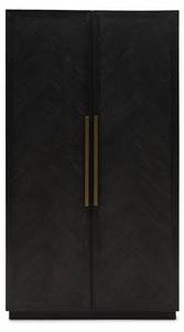 Armoire 5th Avenue Noir - Bois massif - 127 x 232 x 50 cm