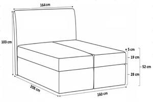 Boxspringbett RICKIE 160x200 WEISS Weiß