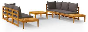 Garten-Lounge-Set (5-teilig) 3014466-6 Braun - Dunkelgrau - Grau