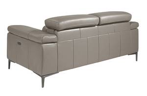 2-Sitzer-Ledersofa mit Relax-Mechanismen Grau - Echtleder - Textil - 170 x 97 x 102 cm