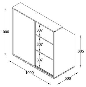 Aufbewahrungsschrank KA5100_1_A Weiß - Holz teilmassiv - 100 x 100 x 50 cm