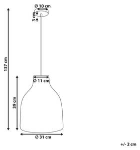 Lampe suspension KELAKAS Noir - Bleu - Fibres naturelles - 31 x 137 x 31 cm