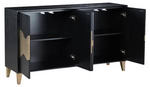 Buffet STILIG SB150 4D Noir - Bois manufacturé - Matière plastique - 150 x 86 x 40 cm