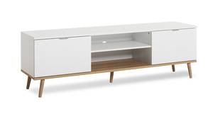 Meuble TV Copenhague Blanc - Bois manufacturé - 40 x 50 x 160 cm