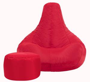 Recliner Gaming Sitzsack + Hocker Rot