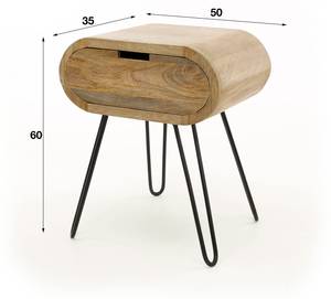 Nachttisch Barrel Braun - Massivholz - 35 x 60 x 50 cm