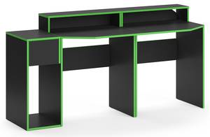 Bureau ordinateur Kron noir/Vert Set 8 Noir - Vert - Bois manufacturé - 30 x 87 x 60 cm