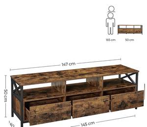 TV-Schrank Gaborone Braun - Metall - 40 x 50 x 147 cm