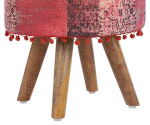 Pouf 38x36cm rouge en tissu Rouge - Bois manufacturé - Textile - 38 x 36 x 38 cm
