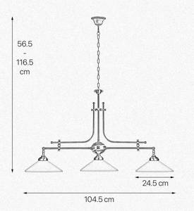 Lampe à suspension LAMPADARI BILIARDO Marron - Blanc - Verre - Métal - 25 x 110 x 86 cm