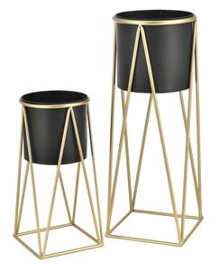 Set 2 Supports de Plantes Lennik Noir - Métal - 25 x 70 x 25 cm