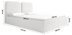 Polsterbett Doppelbett Molgan Creme - Breite: 168 cm