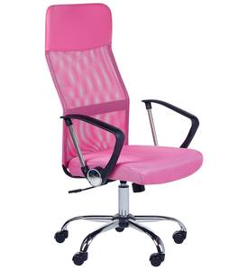 Chaise de bureau DESIGN Noir - Rose foncé - Argenté