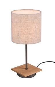 Nachttischlampe Holz, Stoffschirm Beige Beige - Braun - Metall - Massivholz - Textil - 18 x 40 x 18 cm