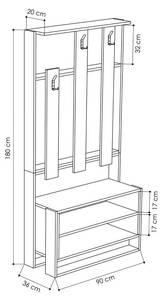 Meuble d'entrée Chester Anthracite