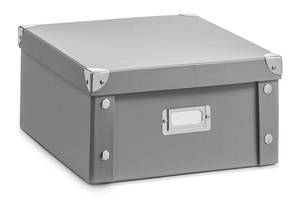 Aufbewahrungsbox, Pappe, grau Grau - Papier - 26 x 14 x 31 cm