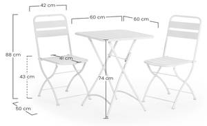 Garten-Set Perla 3-teiliges Weiß