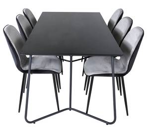 Essgruppe PippiBL (7-teilig) Schwarz - Massivholz - 90 x 75 x 190 cm