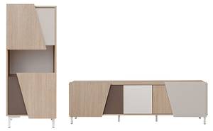 Wohnzimmer Set VISTE 2-teilig Beige - Weiß - Holzwerkstoff - 230 x 122 x 40 cm