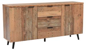 Sideboard Natur Ⅲ Braun - Holzwerkstoff - Metall - 35 x 70 x 140 cm