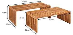 Couchtisch HAVANA Braun - Massivholz - Holzart/Dekor - 116 x 46 x 110 cm