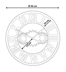 Wanduhr SEON Gold - Silber - Metall - 46 x 46 x 2 cm