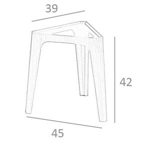 Table d'angle triangulaire en verre Marron - Bois manufacturé - 45 x 42 x 39 cm