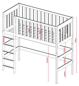 Lit mezzanine LAURA LB003 Gris