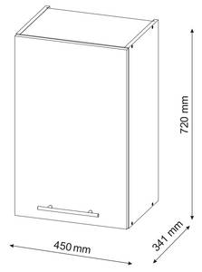 Hängeschrank Fame 45cm Anthrazit - Hochglanz Weiß