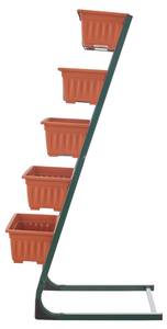 Jardinière verticale Schiedam Marron - Vert - Métal - Matière plastique - 55 x 115 x 50 cm