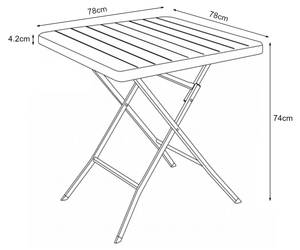 Table de camping pliante Lillestrøm 78 x 74 x 78 cm