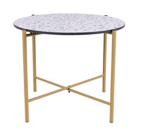 Kreuzramen Couchtisch Gold - Holzwerkstoff - Metall - 49 x 40 x 49 cm