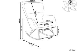 Fauteuil à bascule ANASET Doré - Orange