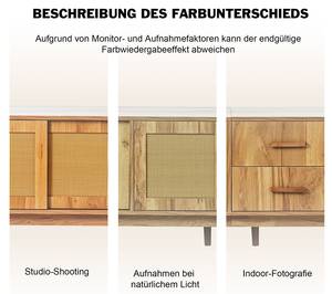 Rattan-TV-Ständer Bohème-Stil Ⅰ Braun - Holzwerkstoff - Holz teilmassiv - 40 x 52 x 190 cm