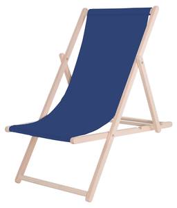 Liegestuhl klappbar Massivholz Sonnenlie Nachtblau