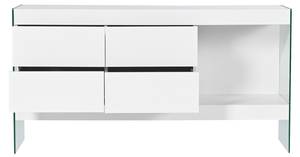 LED-Sideboard Neptunus Ⅲ Weiß - Holzwerkstoff - Metall - Massivholz - Holzart/Dekor - 35 x 74 x 140 cm