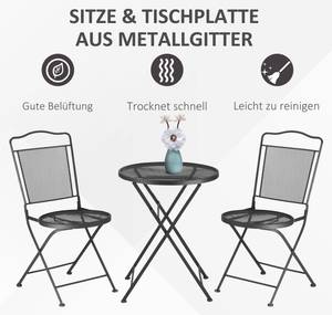 Gartenmöbel-Set 84B-829V01 Schwarz - Metall - 52 x 89 x 42 cm