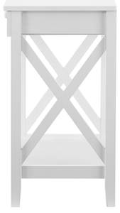 Table d’appoint Kivijärvi avec tiroir Blanc - Bois manufacturé - 45 x 65 x 35 cm