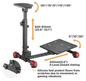 Racingchair Racing Cockpit LUMLRS05 Schwarz - Metall - 44 x 82 x 83 cm