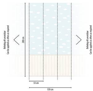 Wallpanel Wolkentapete Blau - Creme