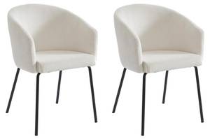 Chaise MORONI Lot de 2 Blanc - Textile - 58 x 79 x 56 cm