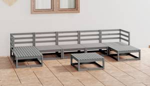 Garten-Lounge-Set (8-teilig) 3009737-1 Grau - Massivholz - Holzart/Dekor - 70 x 30 x 70 cm