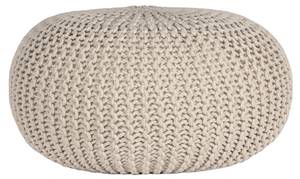 Pouf Knitted Beige - Textil - 70 x 35 x 70 cm