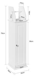Toilettenrollenhalter BZR53-W Weiß - Holzwerkstoff - 20 x 79 x 18 cm