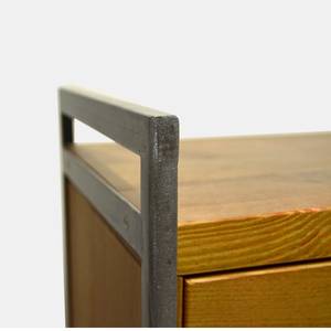 Industrieller Barschrank aus Holz Braun - Massivholz - Holzart/Dekor - 135 x 105 x 35 cm